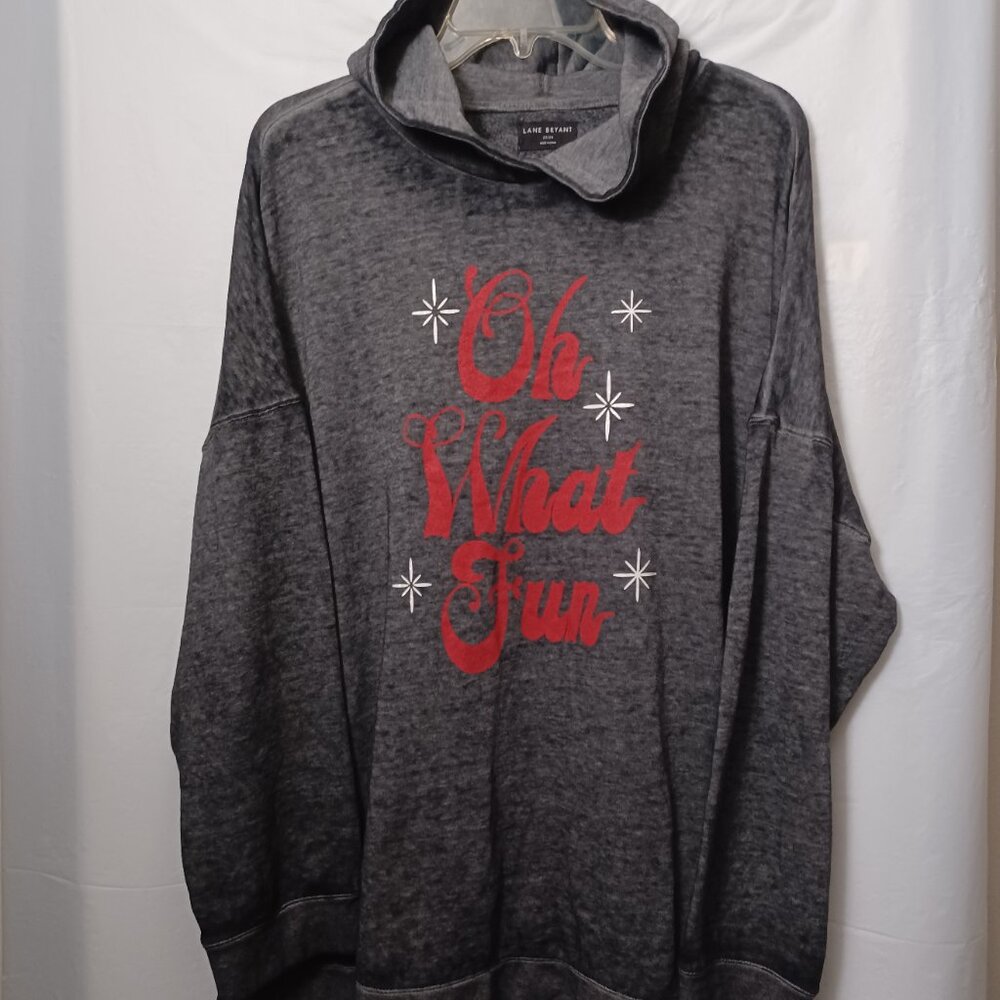 LANE BRYANT " OH WHAT FUN " GRAPHIC HOODIE